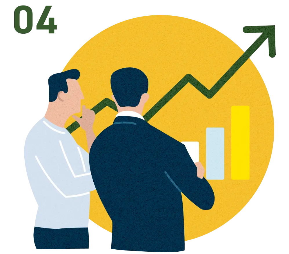 成長グラフを示すイラスト