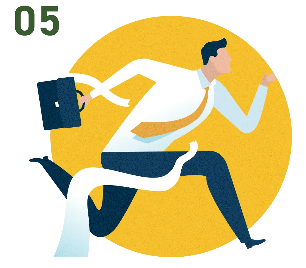 走るビジネスパーソンのイラスト